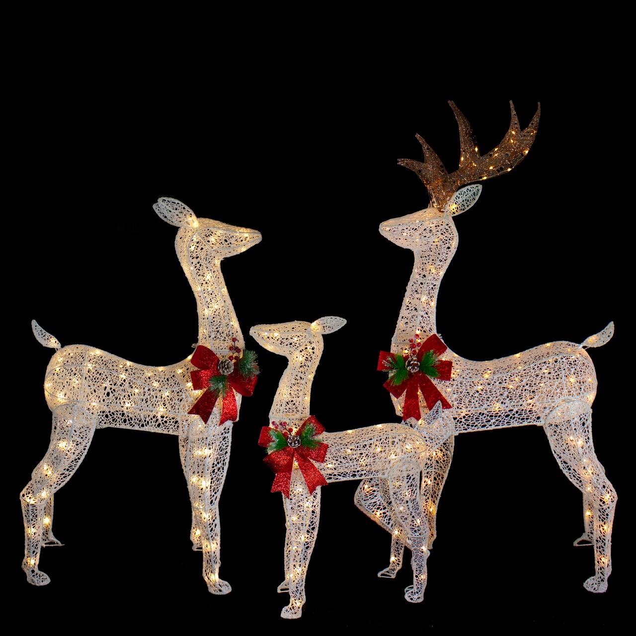 Northlight LED Lighted Reindeer Family Outdoor Christmas Decorations - Warm White - Set of 3